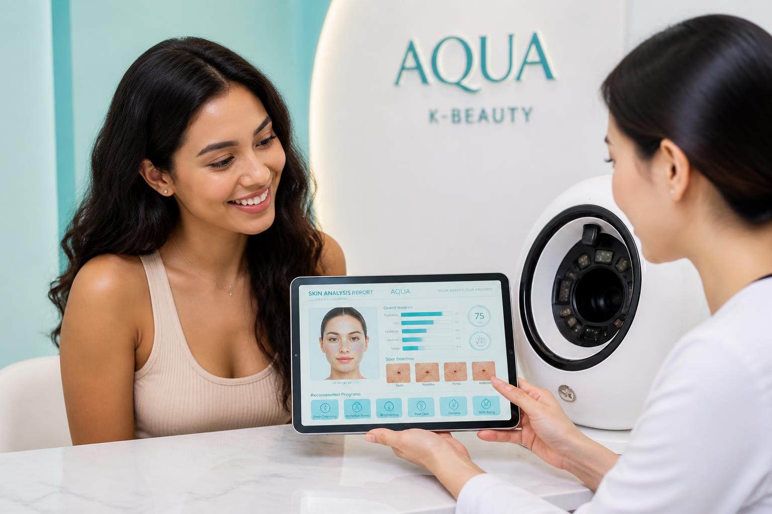 Resultados del análisis facial mostrados en una tablet